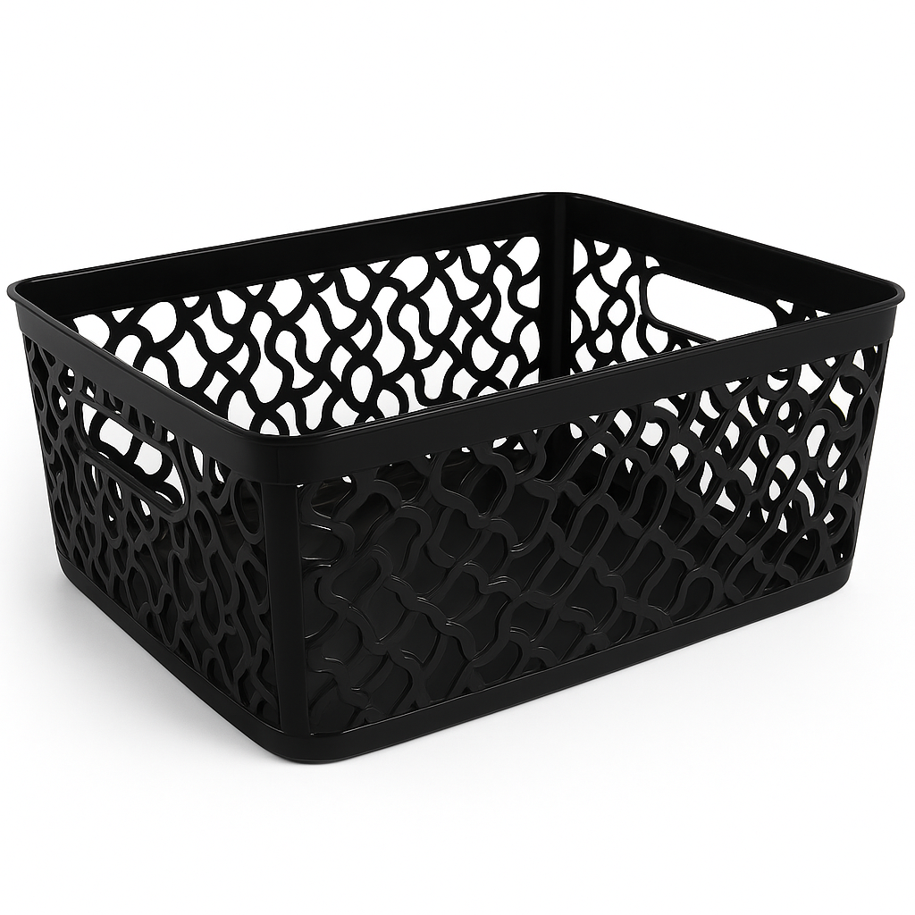 Pack of 6 Plastic Storage Baskets for Shelves - Small Handy Basket Organiser, Ideal for Home, School, Office Kitchen, Shelf-Friendly Plastic Baskets for Storage, Tidy Organising Boxes