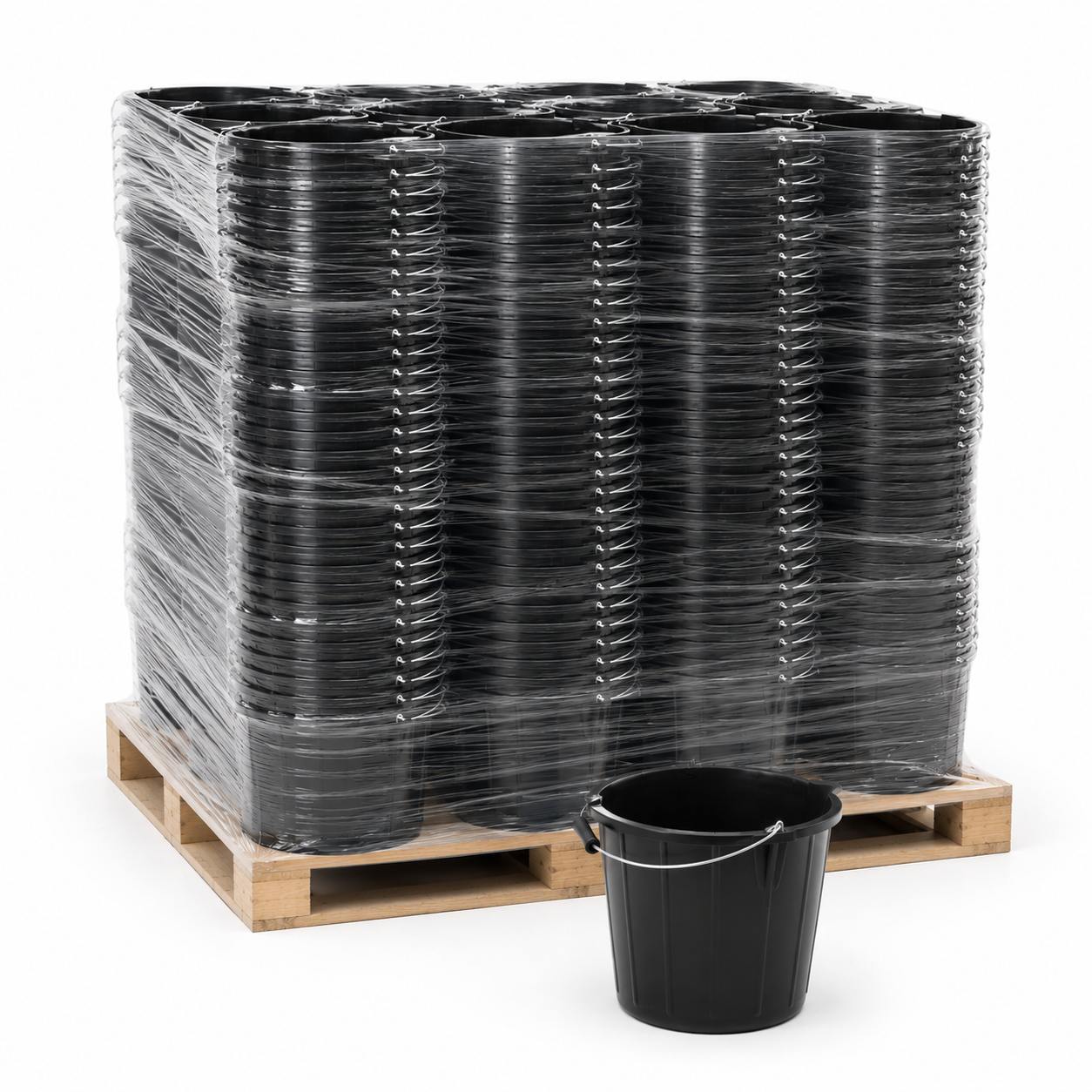Pallet of Black Buckets 3 Gallon Builders Buckets 14Litre (720 Per Pallet)