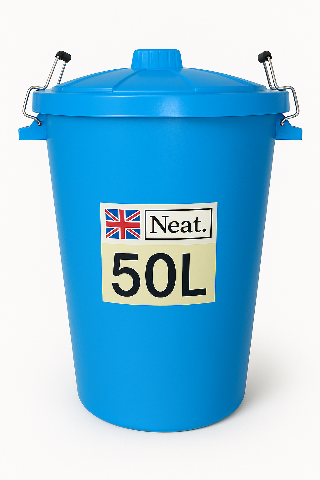 Garden Bin  – Heavy Duty Plastic Dustbin with Clip Lock Lid, Multicoloured