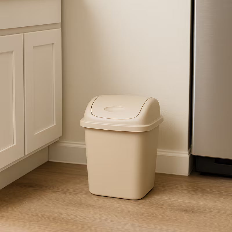 Neat. 12L Swing-Top Plastic Bins - Versatile, Durable and Hygienic Waste Management Solution for Offices, Kitchens, and Industrial Space