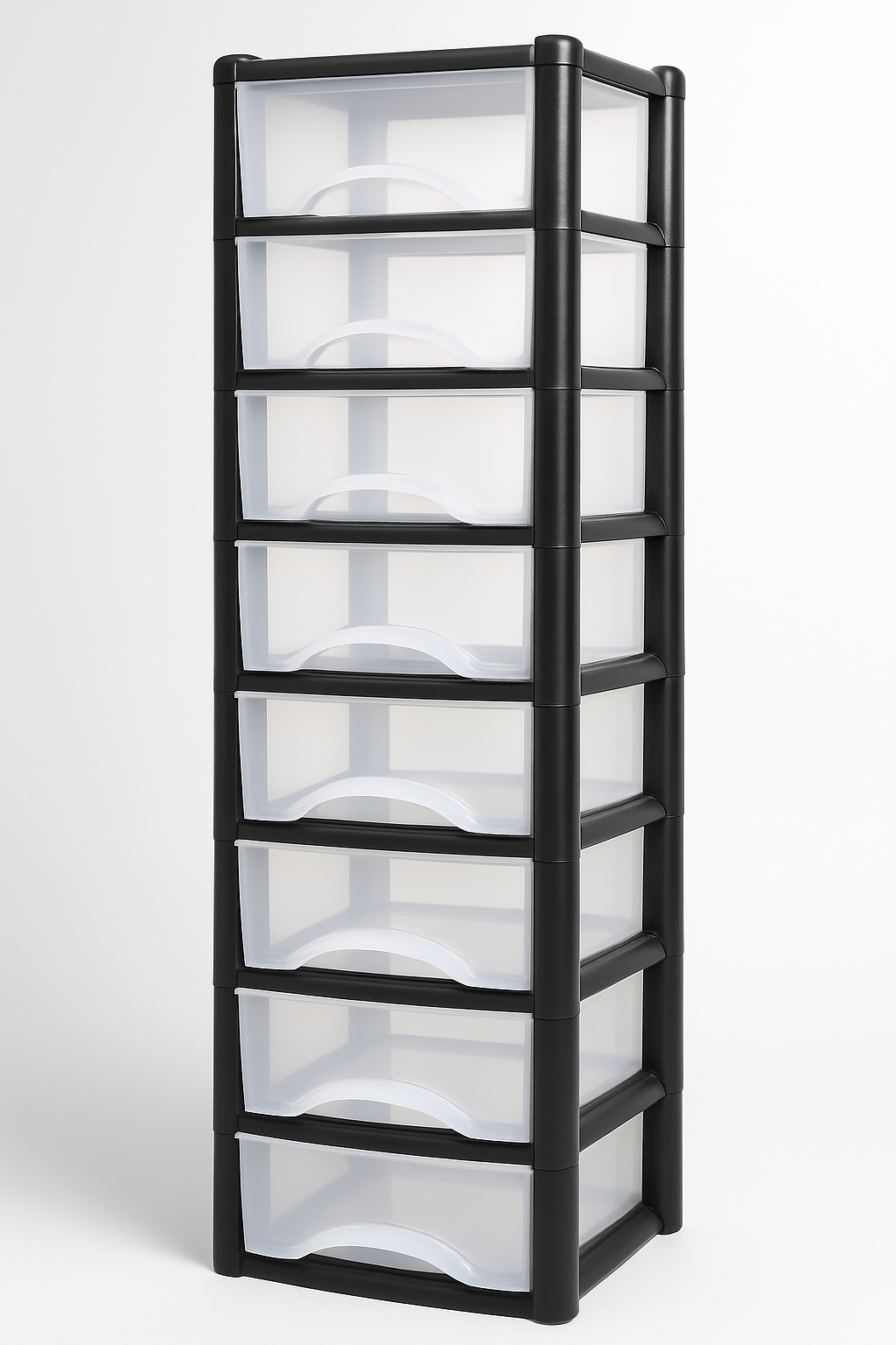 Plastic Drawers Storage Unit Tower Black
