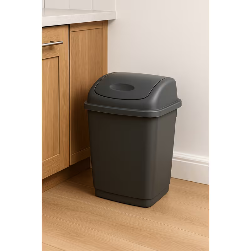 Neat. 25L Swing-Top Plastic Bins - Versatile, Durable and Hygienic Waste Management Solution for Offices, Kitchens, and Industrial Space