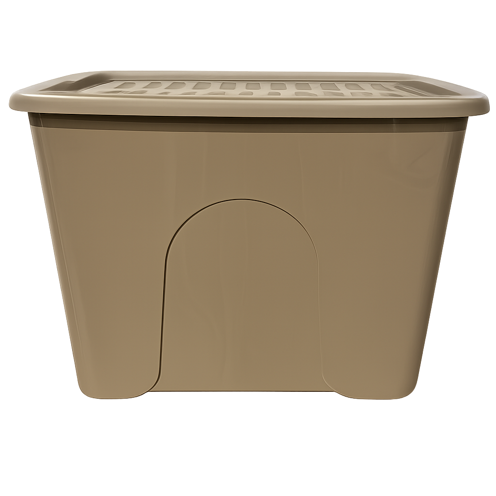 Large 80L Storage Box Plastic Storage Boxes with Lid, 80 Litre Capacity, Durable Home and Office Solution, Coloured Box for Toys, Room, Garage - Exclusive to Amazon (Clear with Black Lid, 3)