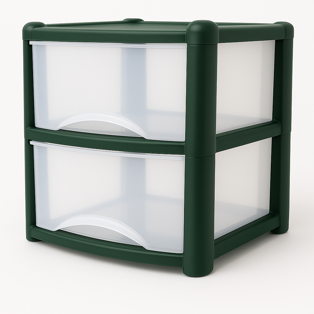 Plastic Drawers Storage Unit Tower Dark Green