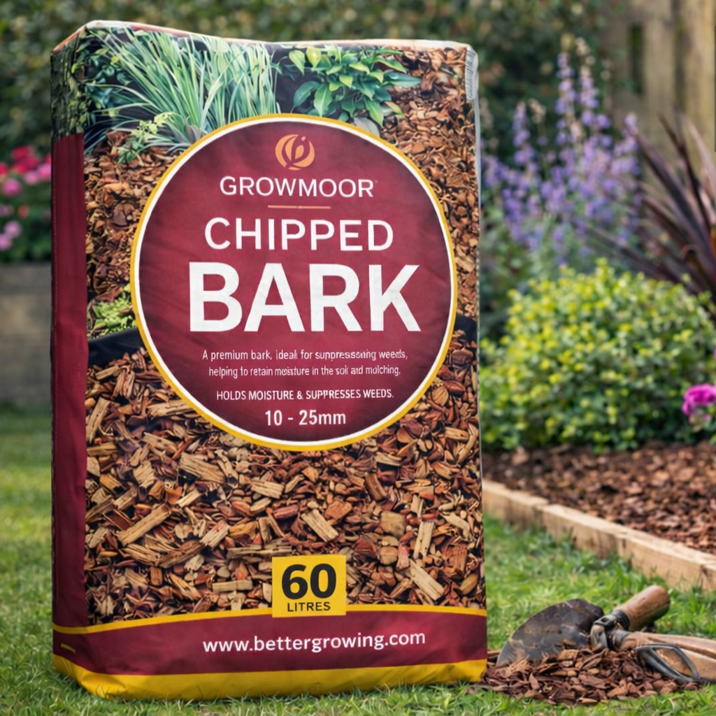 Premium 60L Chipped Bark 10-25mm – Garden Mulch for Weed Control, Moisture Retention & Decorative Landscaping