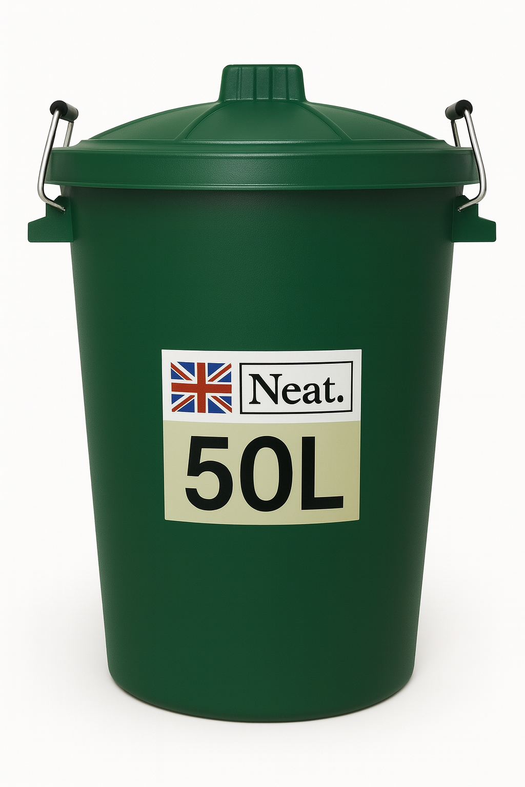 Garden Bin  – Heavy Duty Plastic Dustbin with Clip Lock Lid, Multicoloured