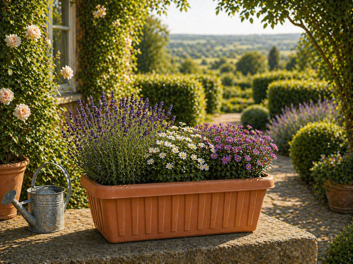 Neat Trough Planter – Plastic Garden Planter – Window Box Style Plant Pot – Multiple Sizes & Colours – Outdoor Use