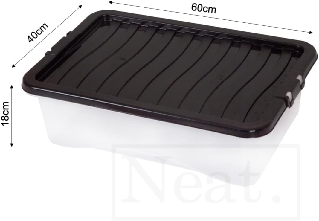 32L Under Bed Storage Box with Lid Plastic (10 pcs)