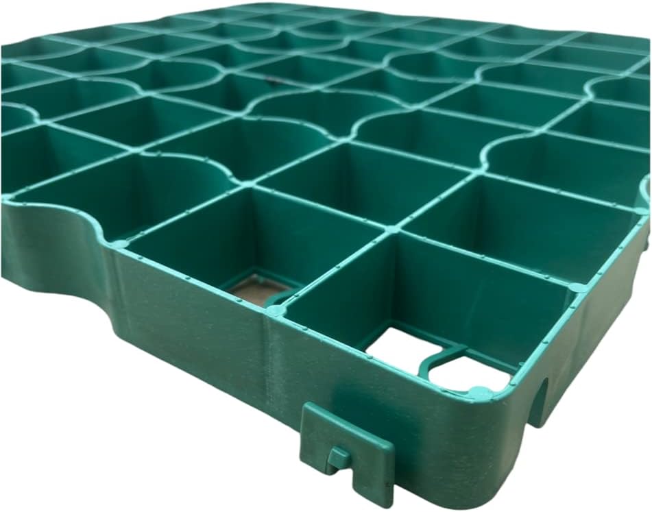 Green Coloured Shed Base Plastic Grid - Ideal Gravel Grid for Driveways, Bike Shed & Garden Shed, Durable Plastic Shed Base - Path Base Mat for Greenhouse Deck Turf Lawn - Only on Amazon 12 Pcks (3m2)