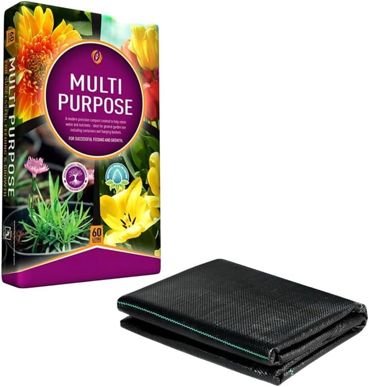 Premium Multi-Purpose Compost 60L - MEMBRANE INCLUDED- Nutrient-Rich Formula for Healthy Plant Growth, Strong Roots, Ideal for Pots, Baskets, Beds, Borders, Sowing, Potting, and Cuttings