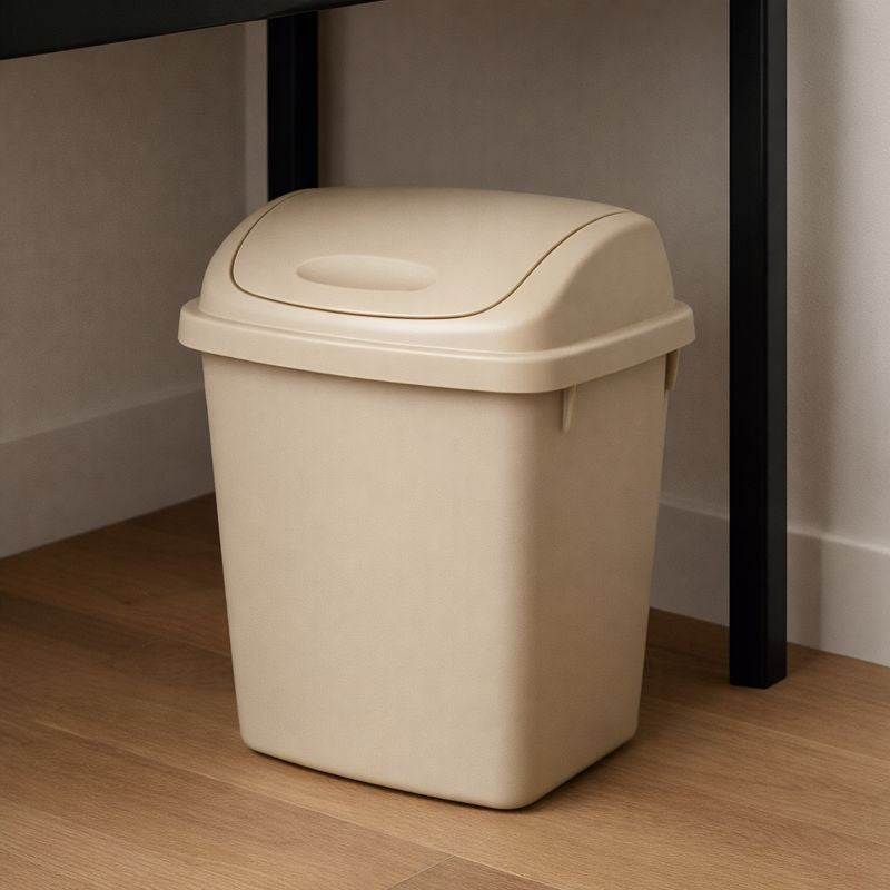 Neat. 12L Swing-Top Plastic Bins - Versatile, Durable and Hygienic Waste Management Solution for Offices, Kitchens, and Industrial Space