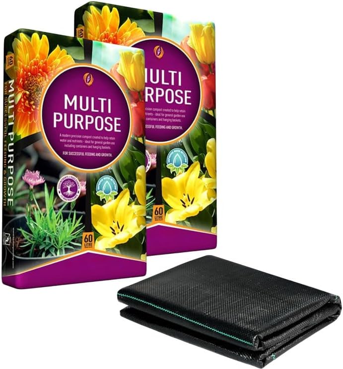 Premium Multi-Purpose Compost 60L - MEMBRANE INCLUDED- Nutrient-Rich Formula for Healthy Plant Growth, Strong Roots, Ideal for Pots, Baskets, Beds, Borders, Sowing, Potting, and Cuttings