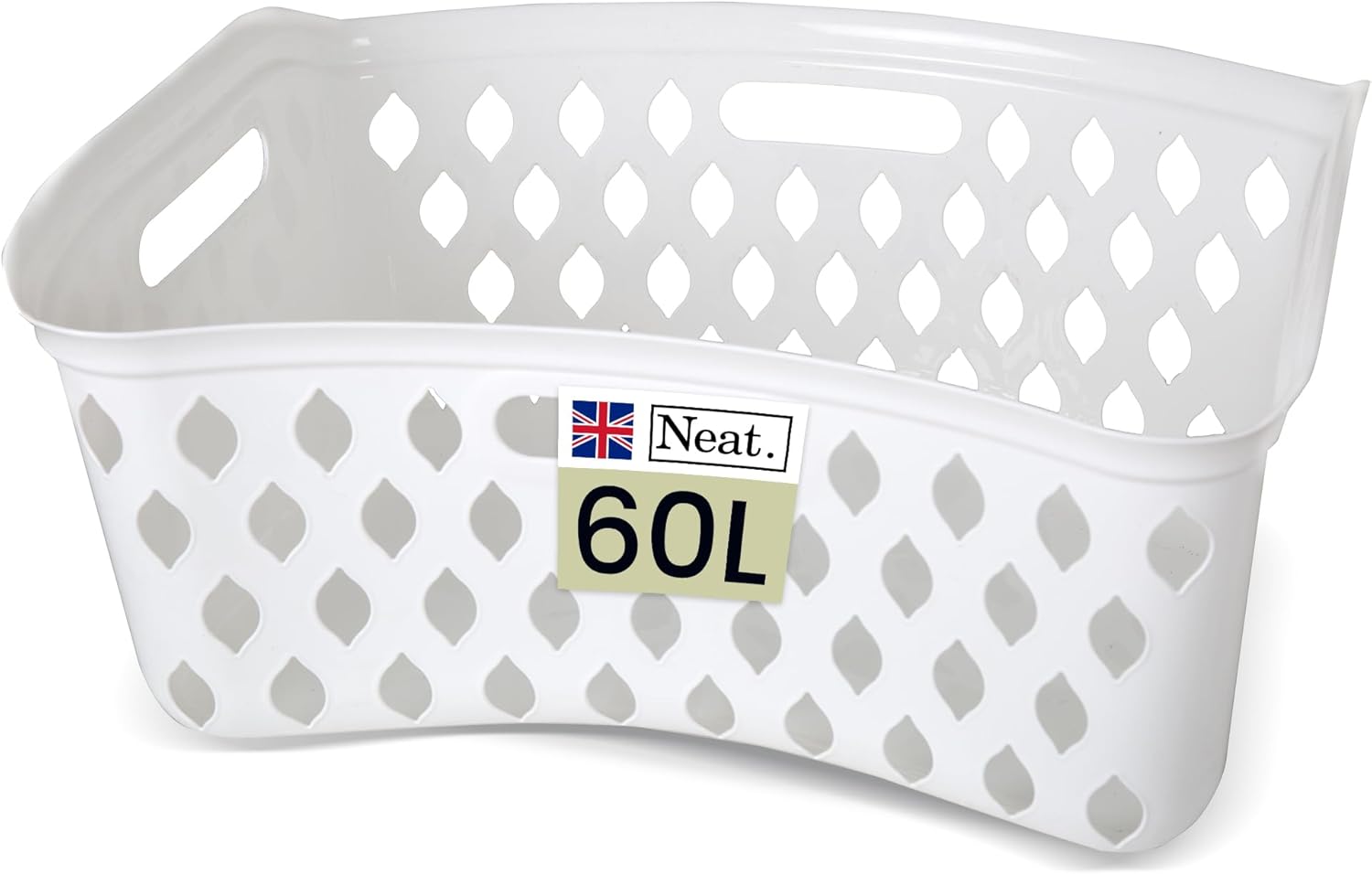 Neat. 60L Plastic Laundry Basket Hipster Design-  Grey (1Pcs)