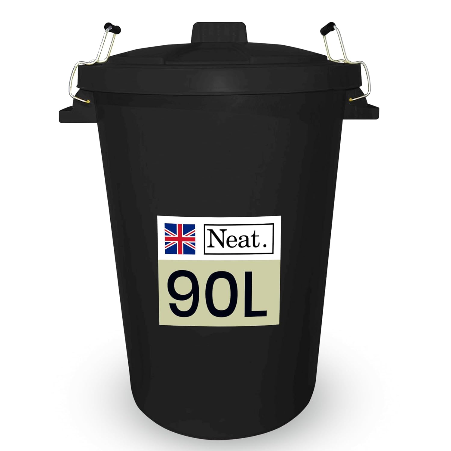 Neat. 90L Bin Coloured Large Plastic Bins, Heavy Duty Kitchen Bin with Metal Handle Dustbin