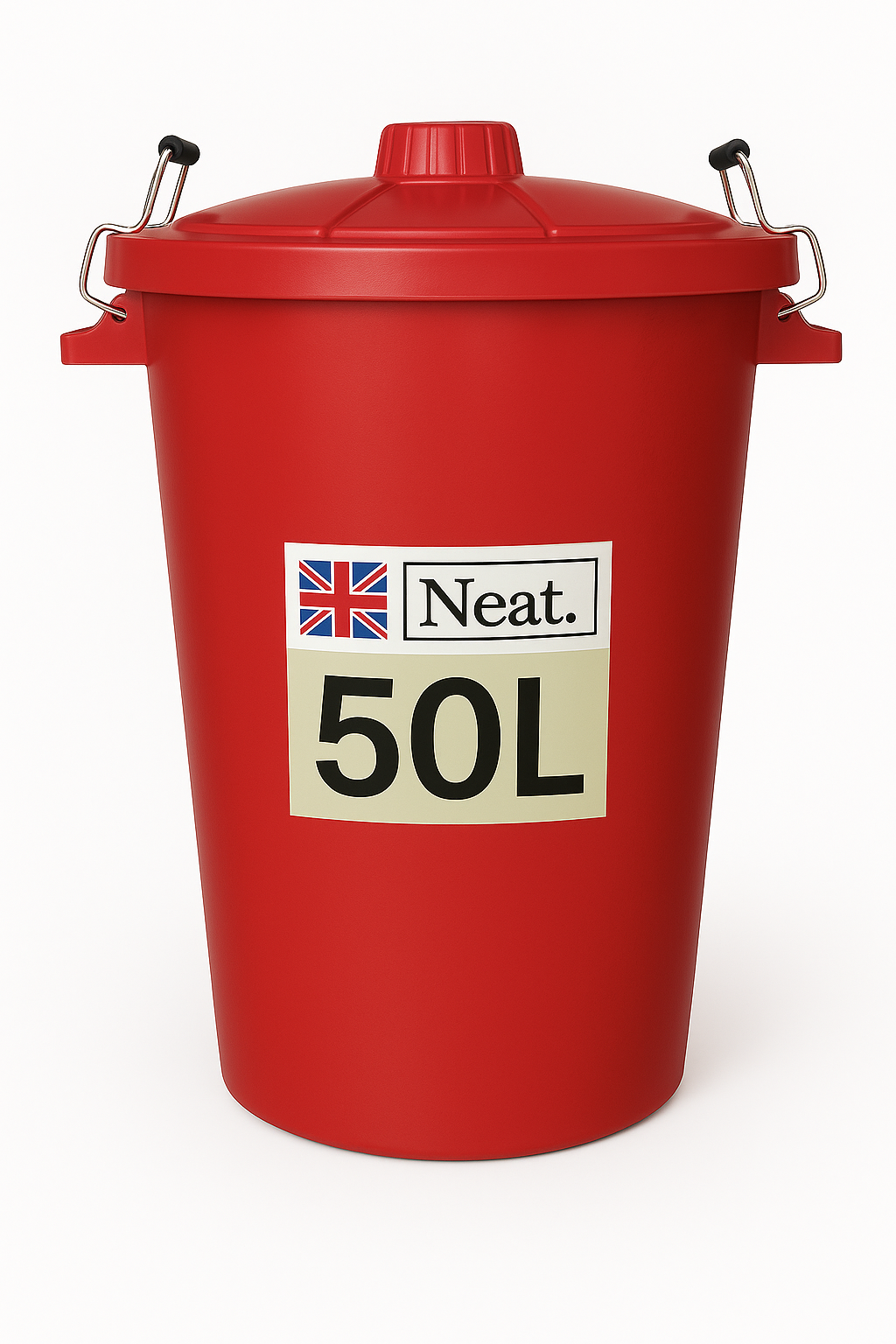 Garden Bin  – Heavy Duty Plastic Dustbin with Clip Lock Lid, Multicoloured