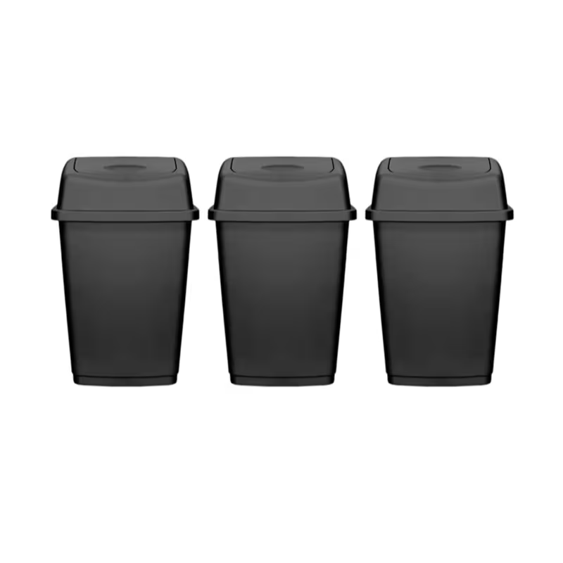 Neat. 25L Swing-Top Plastic Bins - Versatile, Durable and Hygienic Waste Management Solution for Offices, Kitchens, and Industrial Space