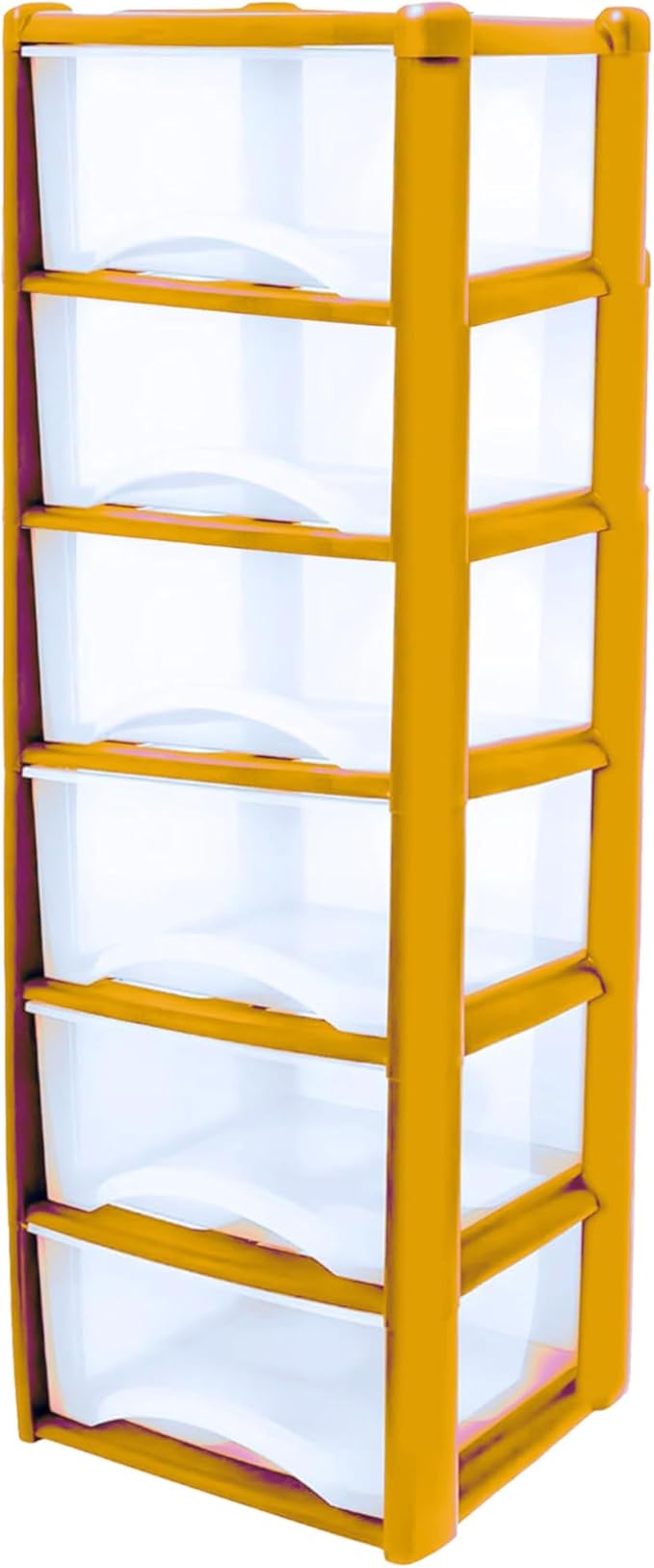 Plastic Drawers Storage Unit Tower Yellow