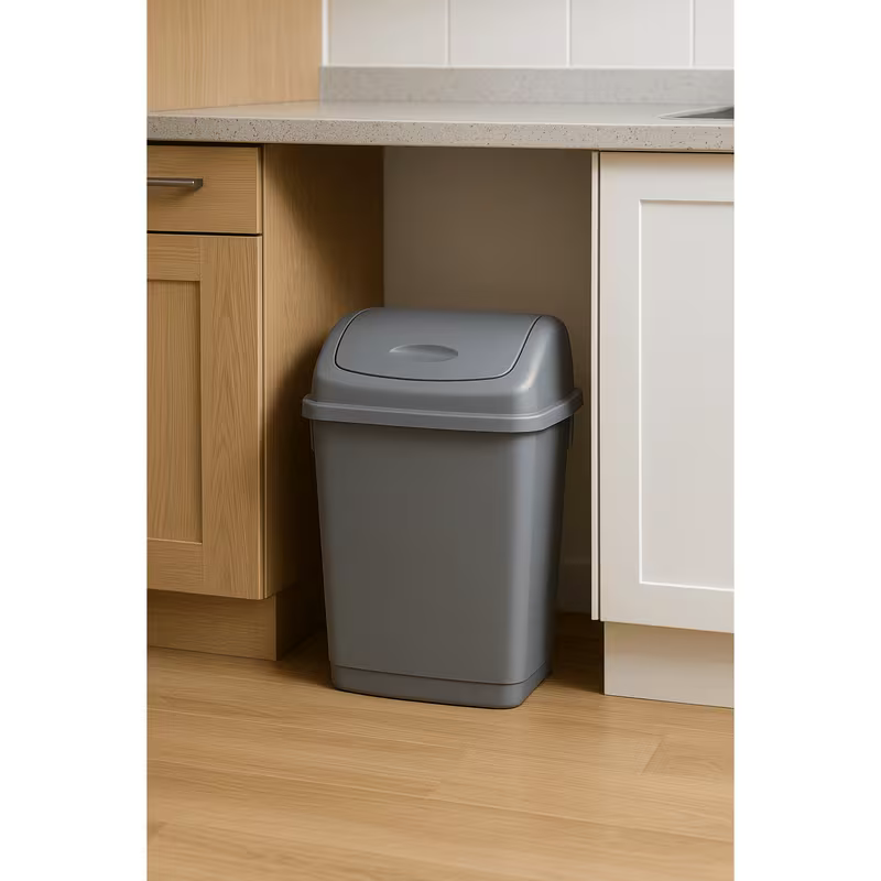 Neat. 25L Swing-Top Plastic Bins - Versatile, Durable and Hygienic Waste Management Solution for Offices, Kitchens, and Industrial Space