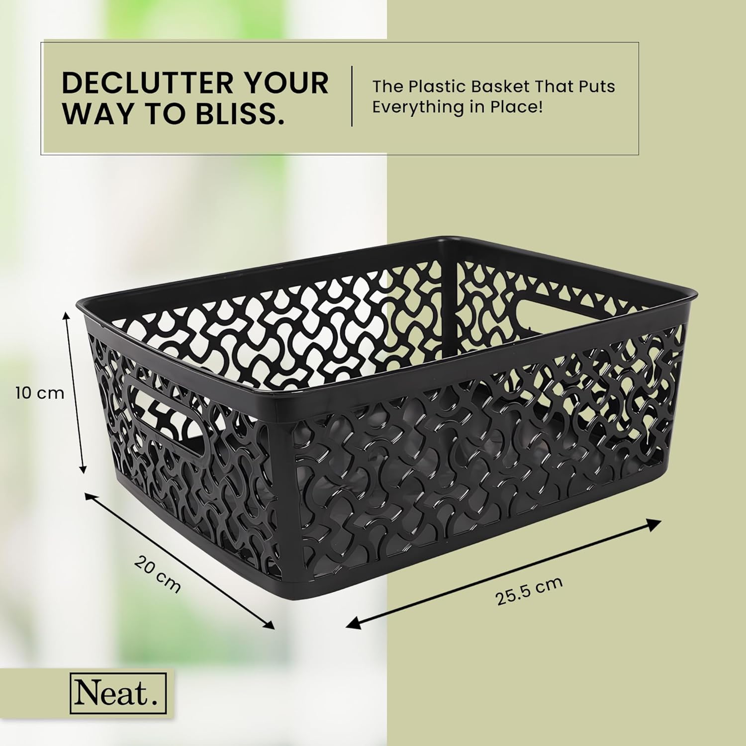 Pack of 6 Plastic Storage Baskets for Shelves - Small Handy Basket Organiser, Ideal for Home, School, Office Kitchen, Shelf-Friendly Plastic Baskets for Storage, Tidy Organising Boxes