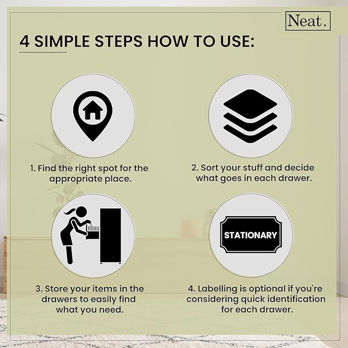 Plastic Drawers Storage Unit Tower Black