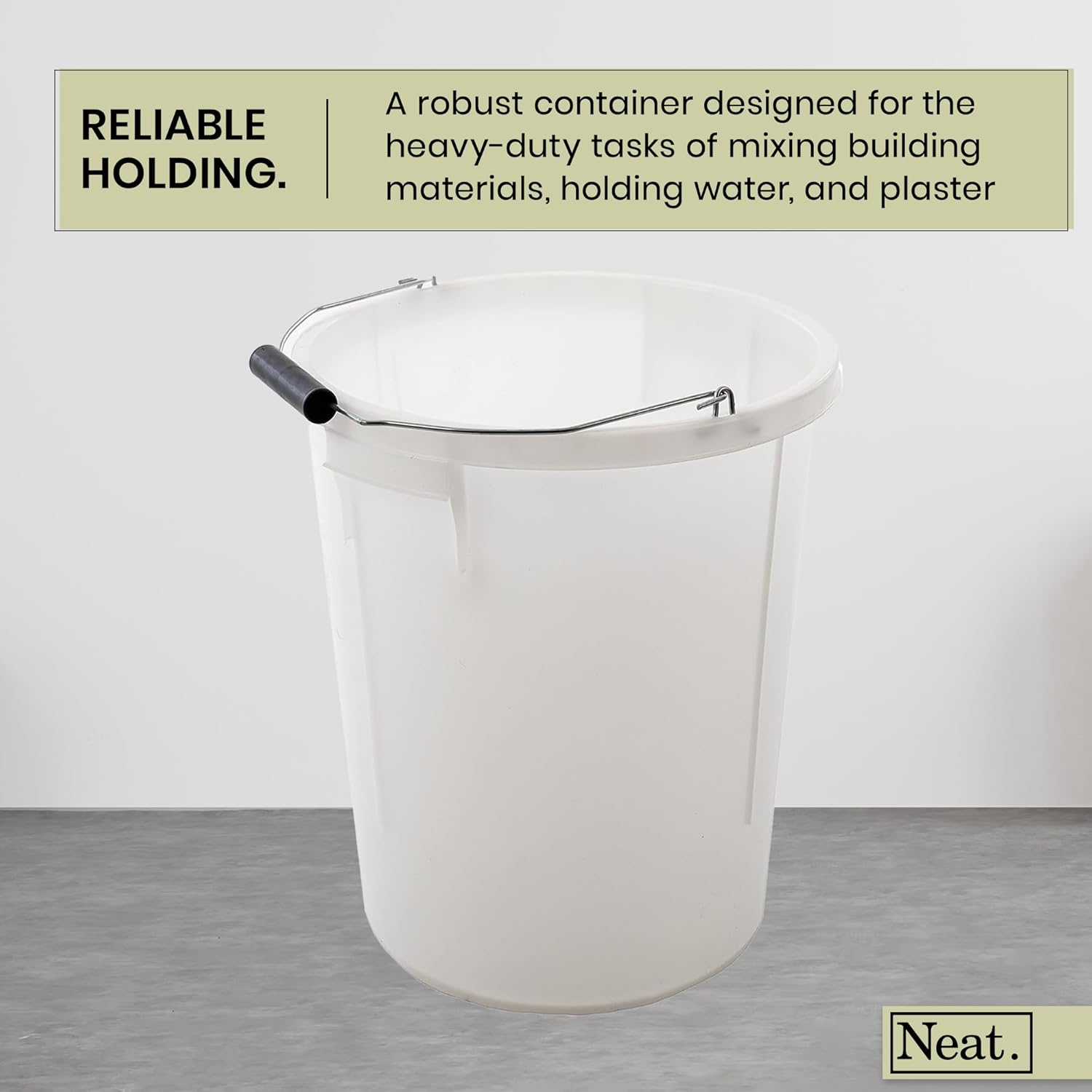 Plastic 28 Litre Heavy Duty Plasterers Bucket for Mixing Building Holding Water and Plaster