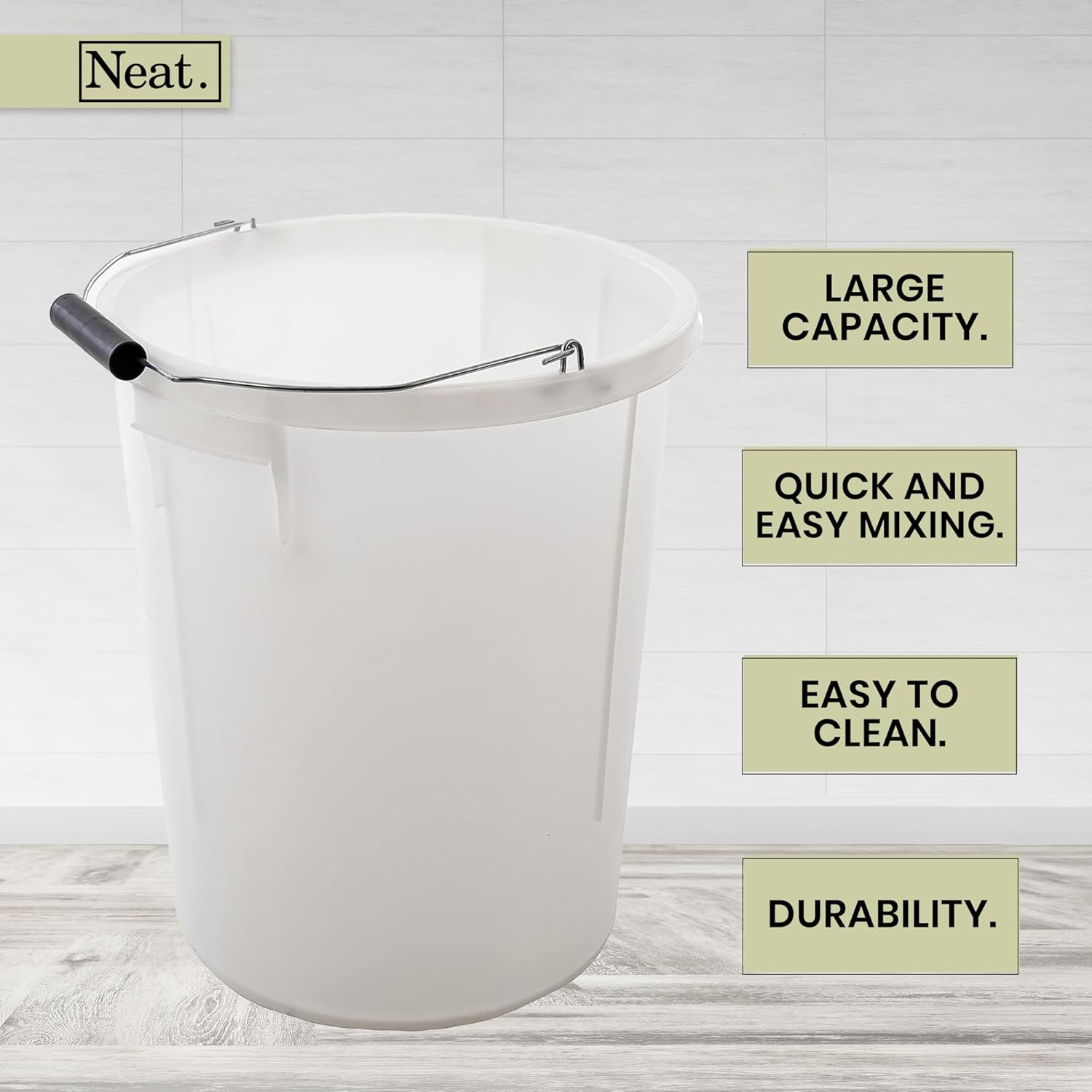 Plastic 28 Litre Heavy Duty Plasterers Bucket for Mixing Building Holding Water and Plaster