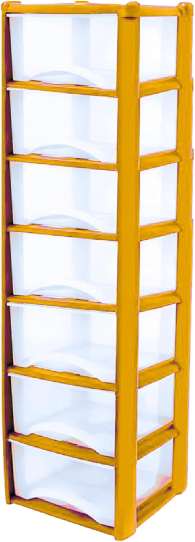 Plastic Drawers Storage Unit Tower Yellow