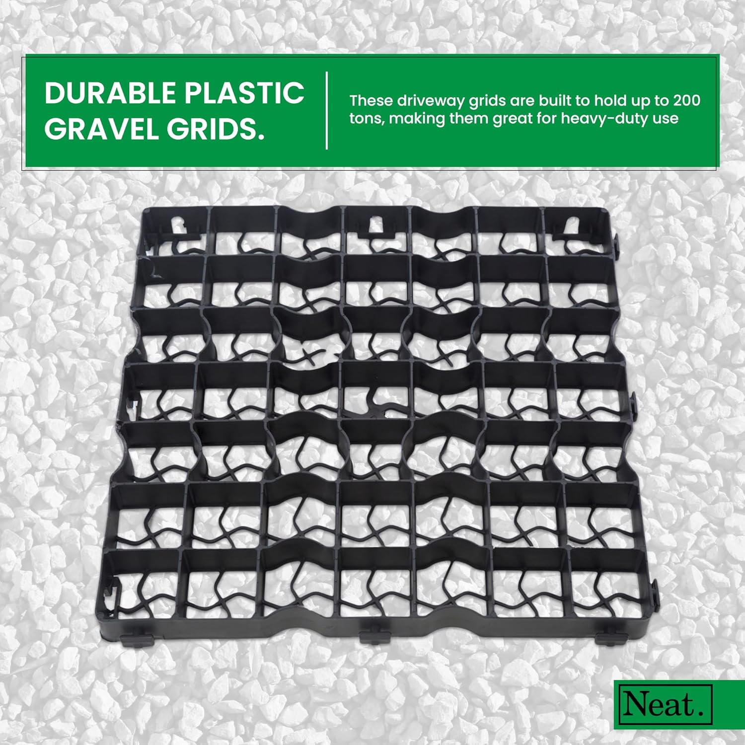 Plastic Shed Base Grid 16 (4m²) - Durable Driveway Mats for Lawn & Garden Path, Grass Grid Protection Mesh, Gravel Stabiliser Grids, Plastic Grass Mats, Garden Grid Paver for Greenhouse, Deck, Turf