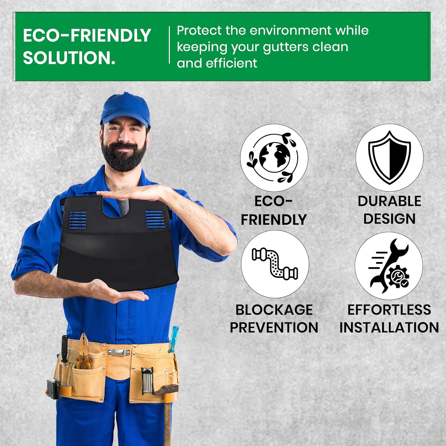 NEAT 2-Pack Black Plastic, Keep Your Drains Clear & Tidy - Outdoor Drain Cover Protector, Stops Leaves, Gutter Guard, Outside Grid Covers, Barrier Tidy, Includes Manhole Cover & Drain Guards