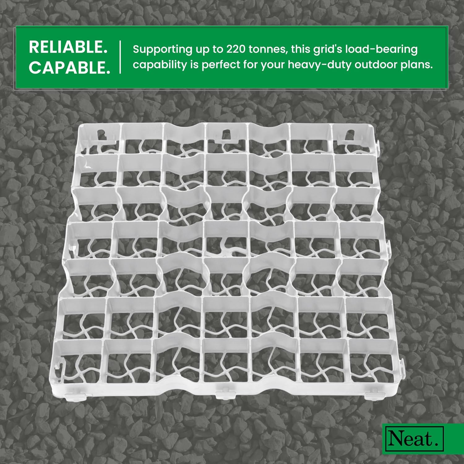 Coloured Shed Base Plastic Grid - 12 Grids (3m²), Gravel Sand