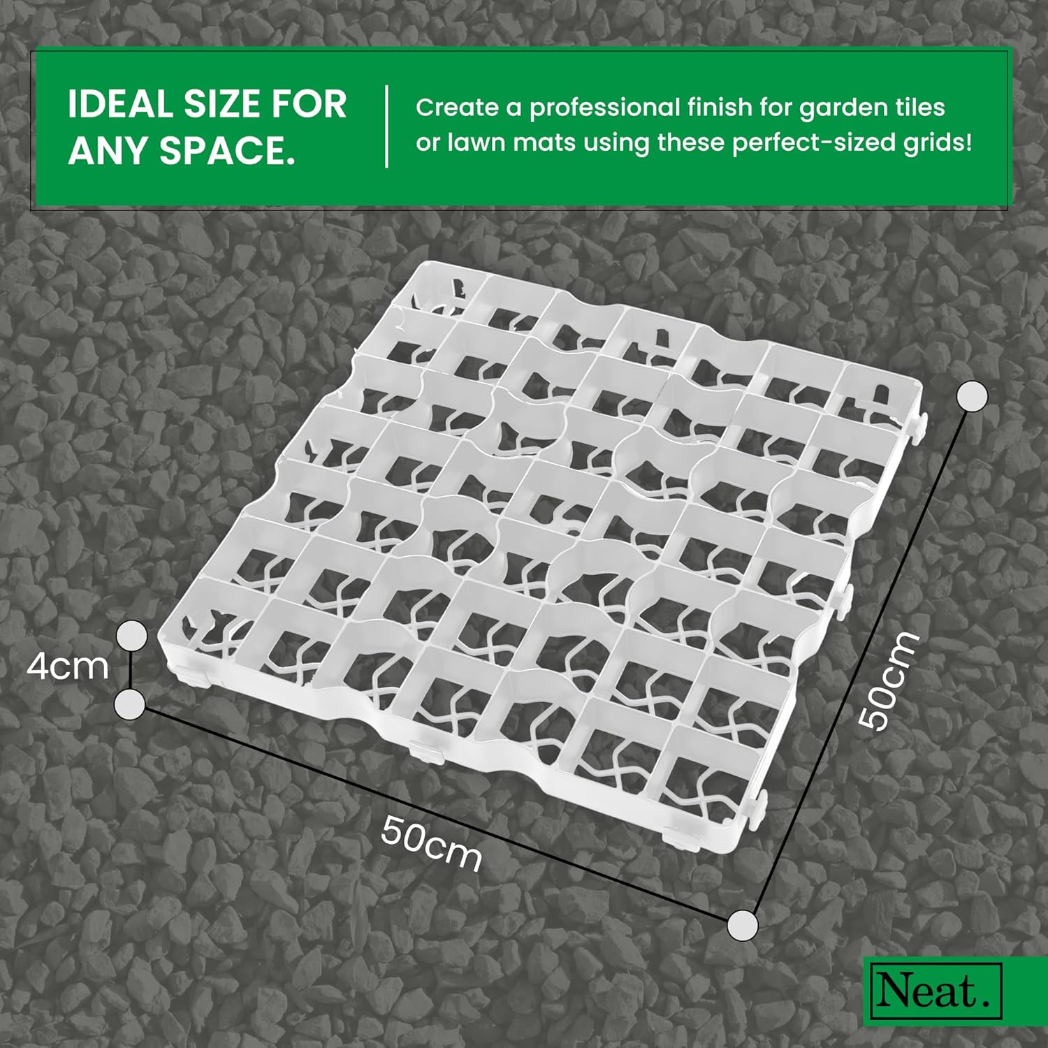 Coloured Shed Base Plastic Grid - 12 Grids (3m²), Gravel Sand