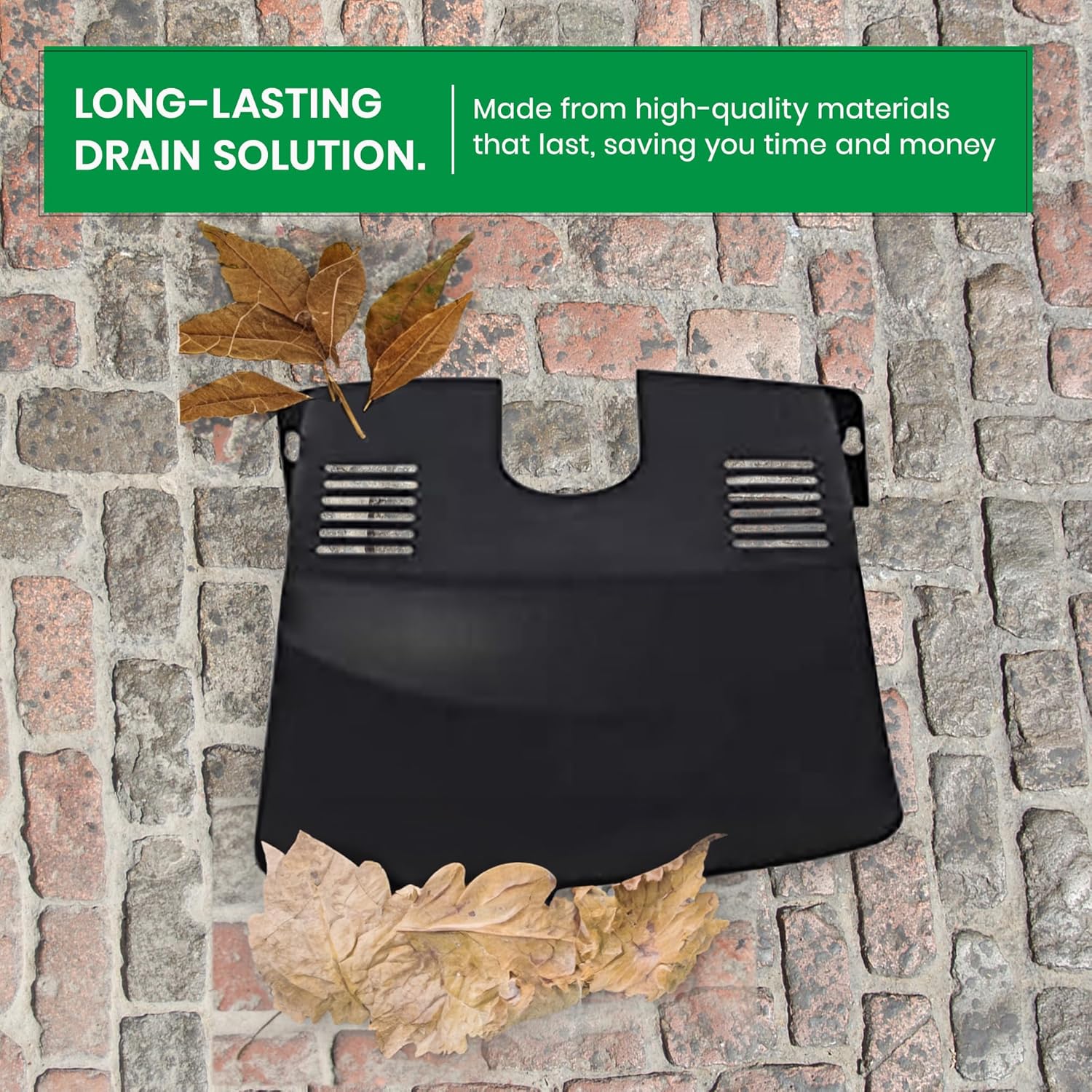 NEAT 2-Pack Black Plastic, Keep Your Drains Clear & Tidy - Outdoor Drain Cover Protector, Stops Leaves, Gutter Guard, Outside Grid Covers, Barrier Tidy, Includes Manhole Cover & Drain Guards