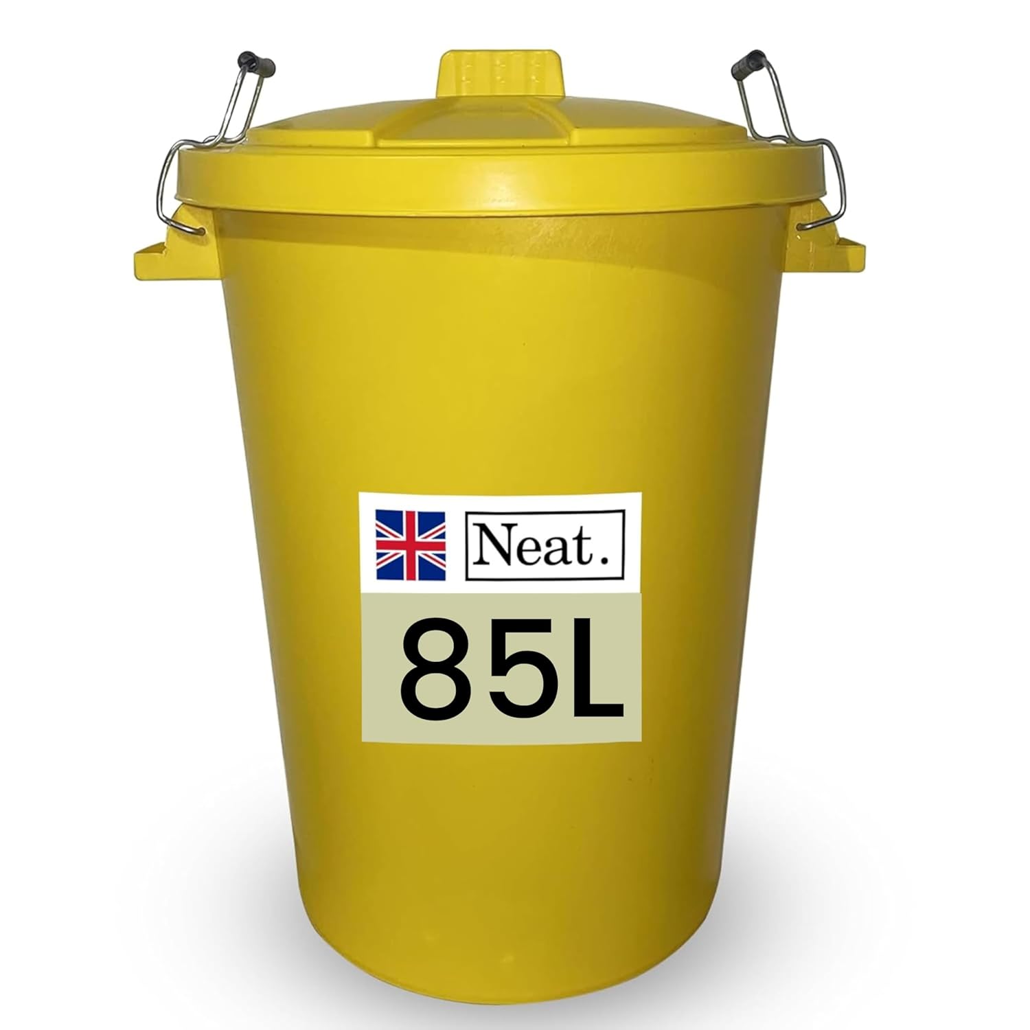 Neat. Extra Large Plastic Dustbin with Clip Locking Lid-  85 Litre, Green, Pack of 1