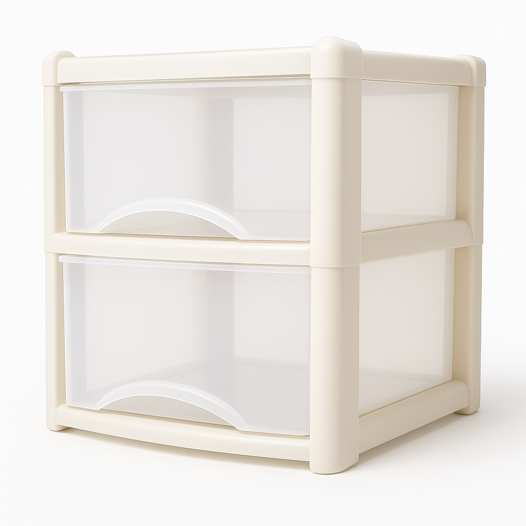 Plastic Drawers Storage Unit Tower Cream