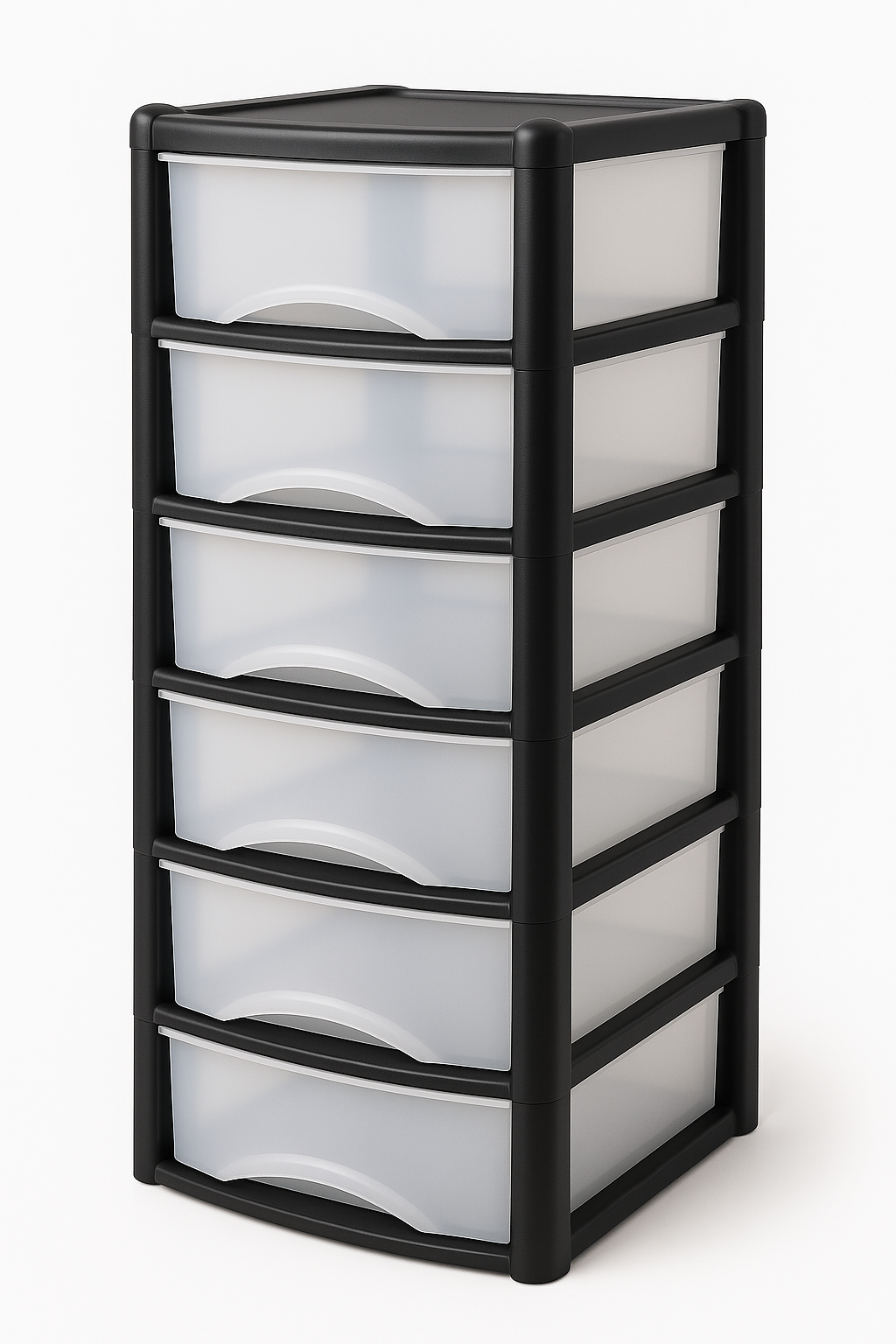 Plastic Drawers Storage Unit Tower Black