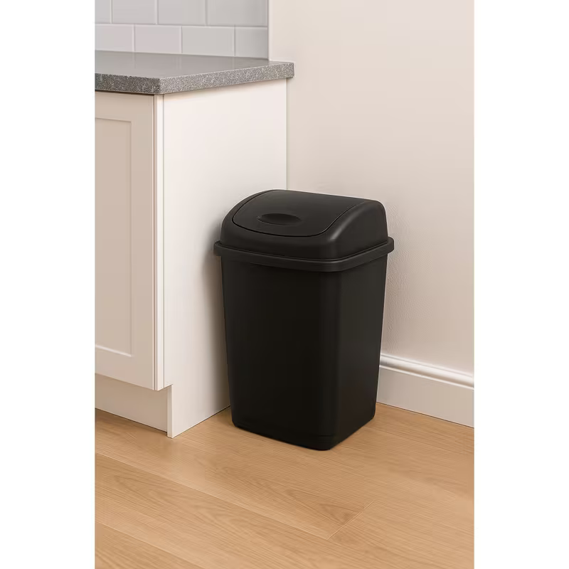 Neat. 25L Swing-Top Plastic Bins - Versatile, Durable and Hygienic Waste Management Solution for Offices, Kitchens, and Industrial Space
