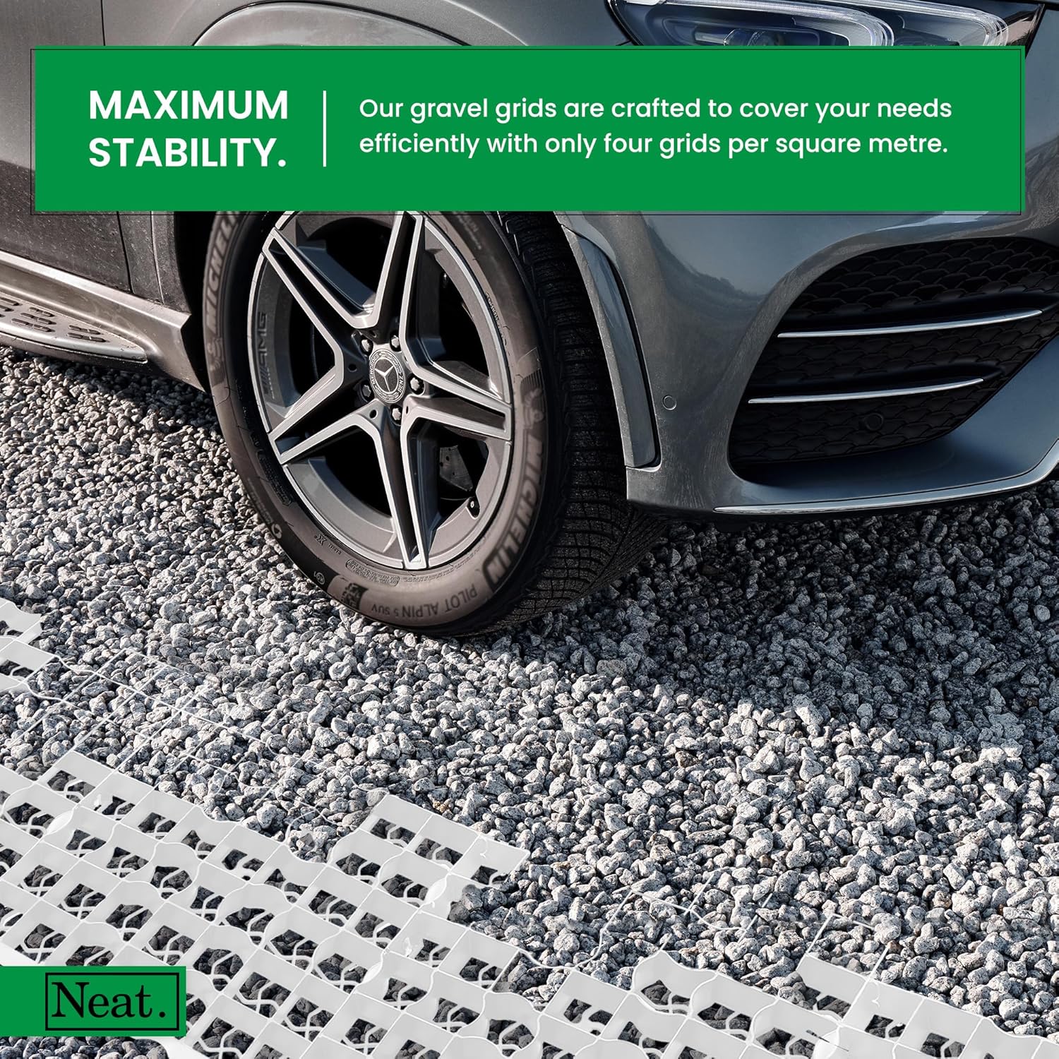 Coloured Shed Base Plastic Grid - 12 Grids (3m²), Gravel Sand