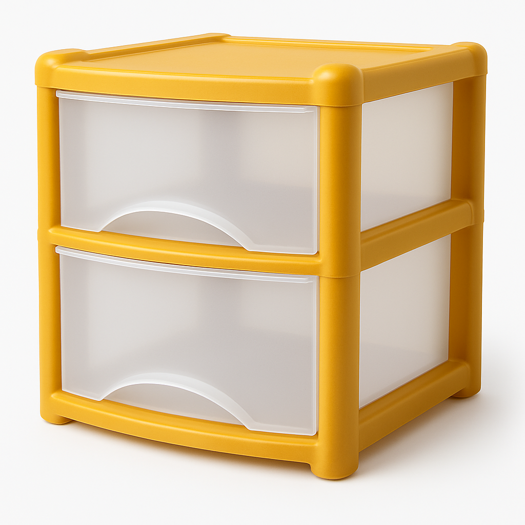 Plastic Drawers Storage Unit Tower Yellow
