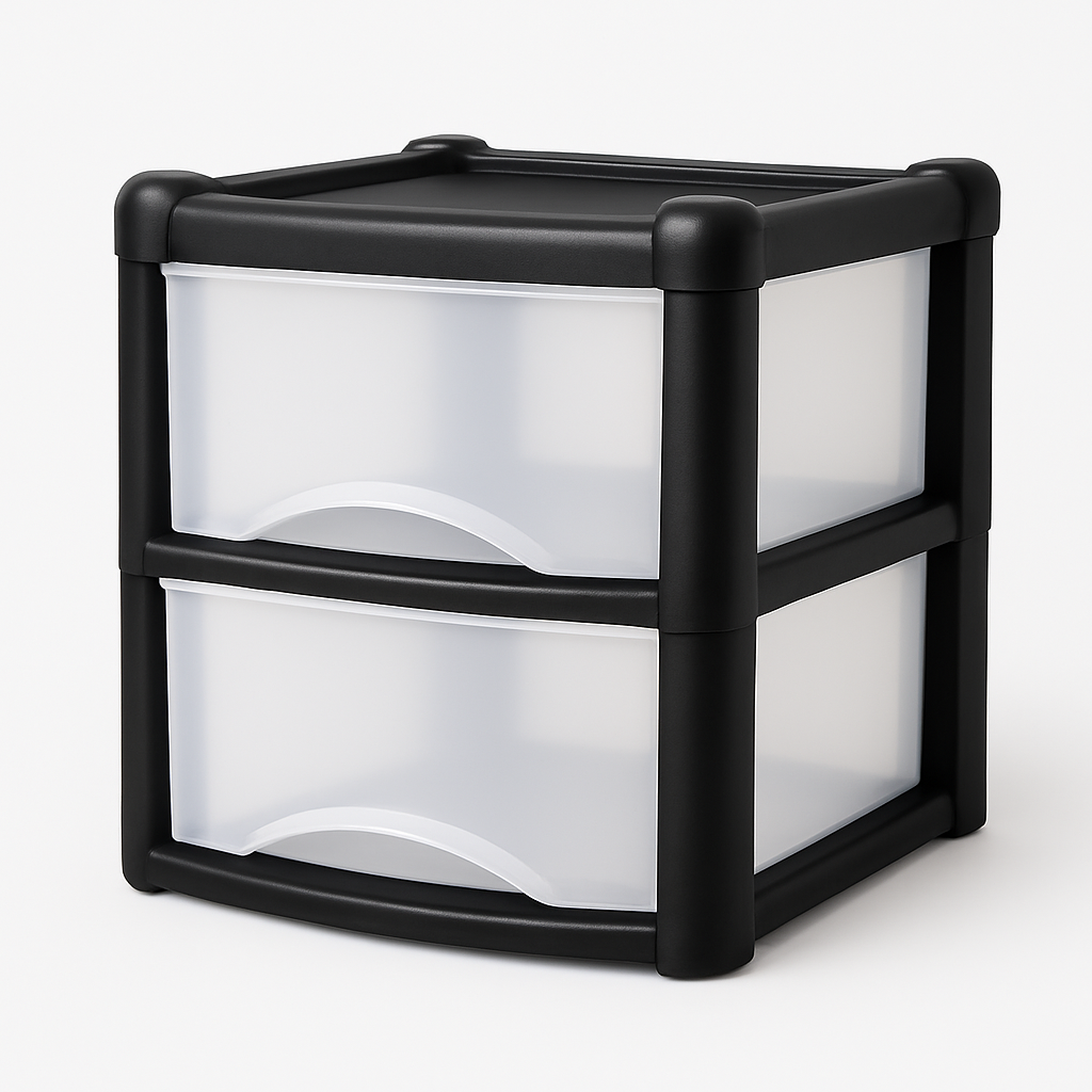 Plastic Drawers Storage Unit Tower Black