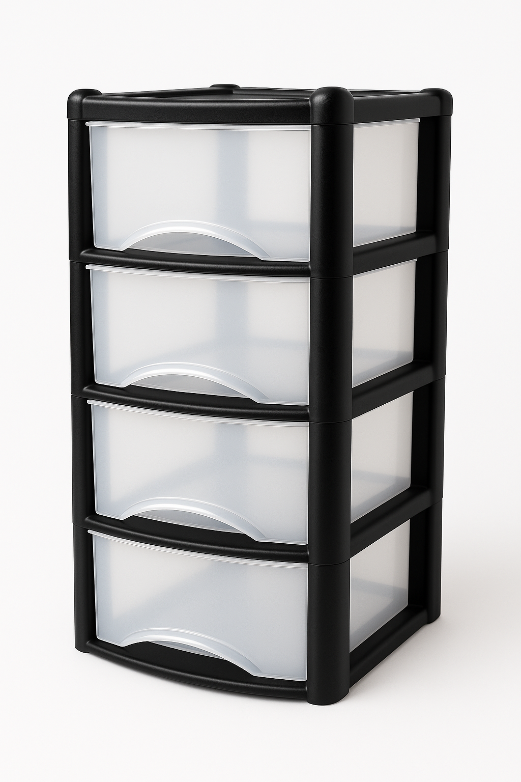 Plastic Drawers Storage Unit Tower Black