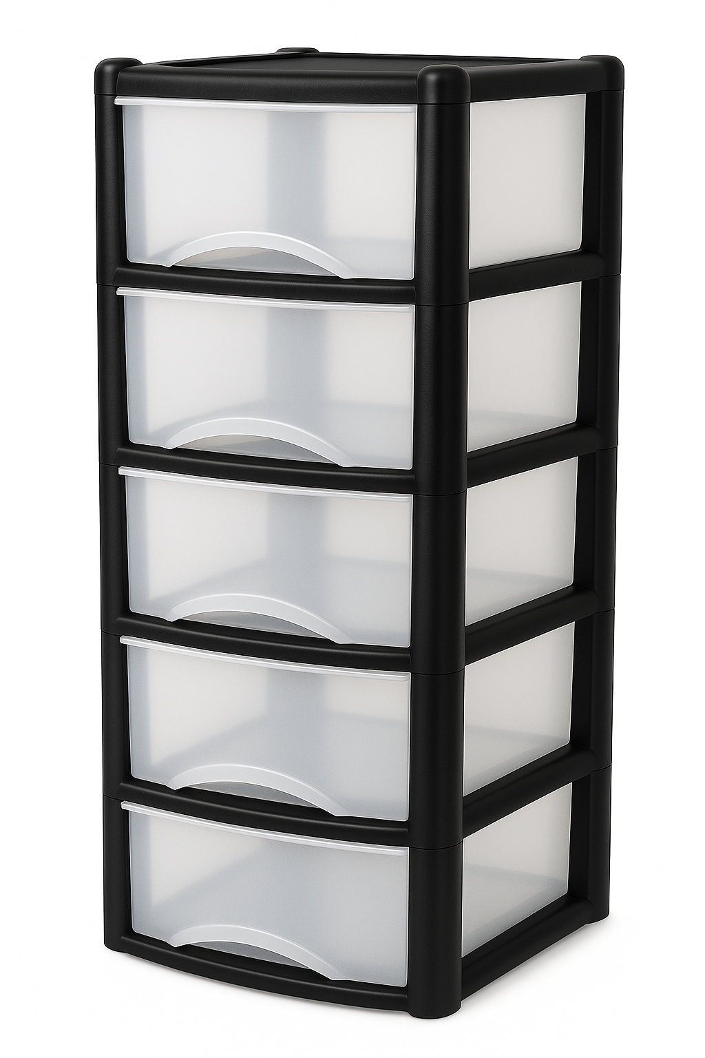 Plastic Drawers Storage Unit Tower Black