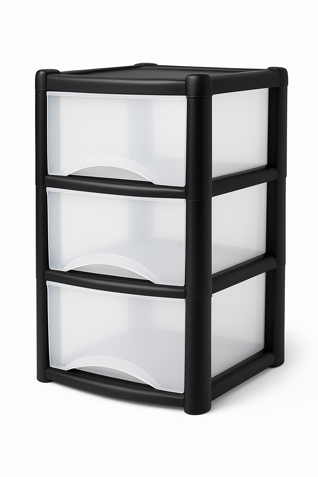 Plastic Drawers Storage Unit Tower Black