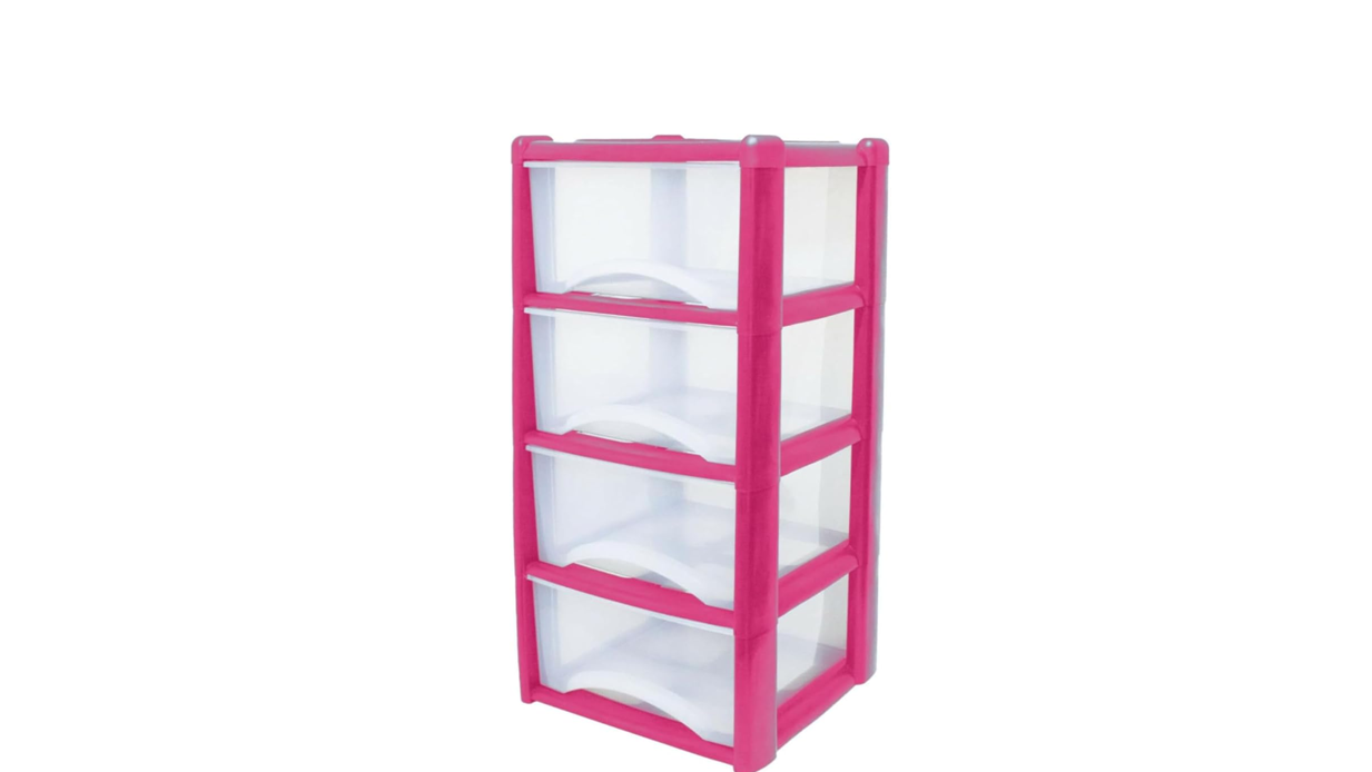 Plastic Drawers Storage Unit Tower Pink