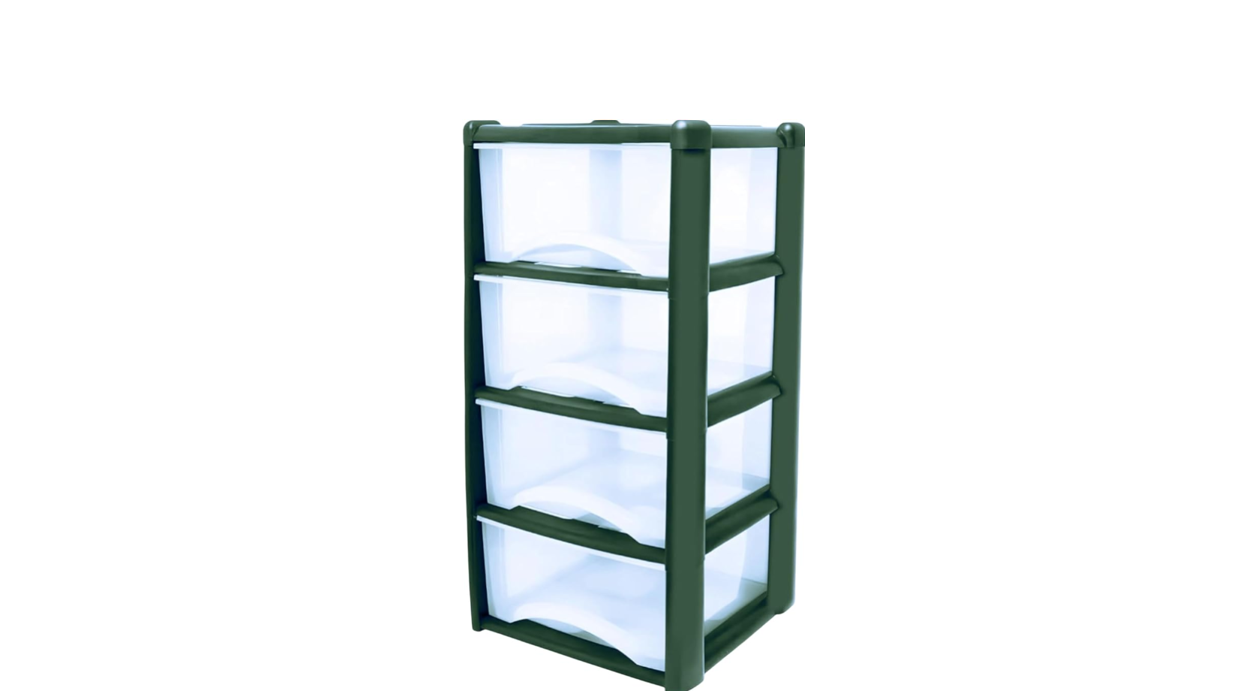 Plastic Drawers Storage Unit Tower Dark Green