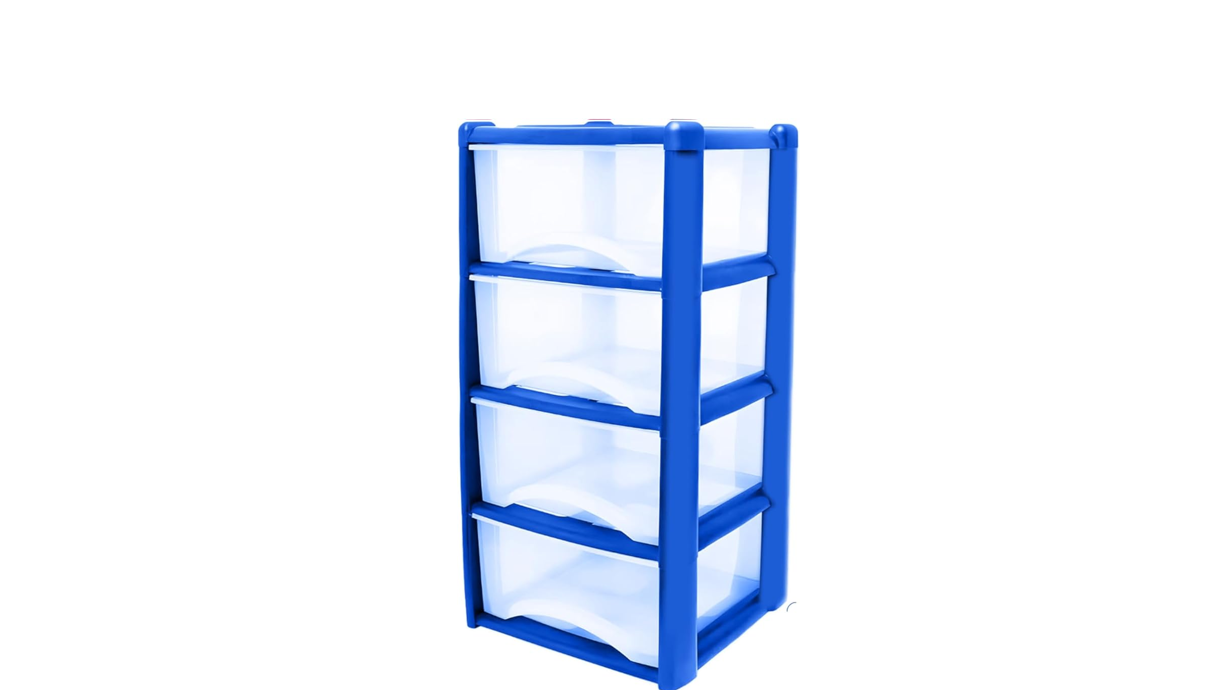 Plastic Drawers Storage Unit Tower Blue