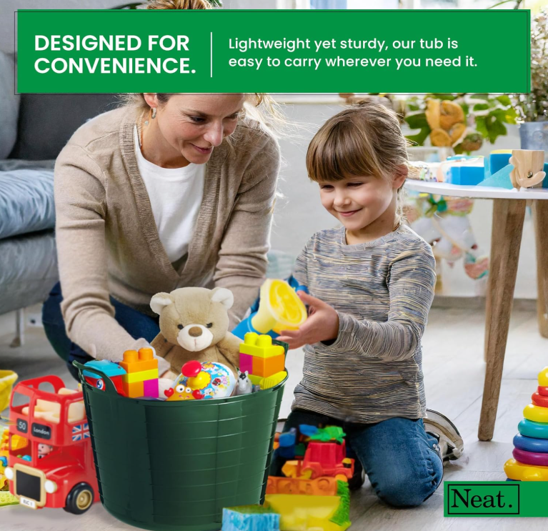 DARK GREEN FLEXITUB  BUCKET