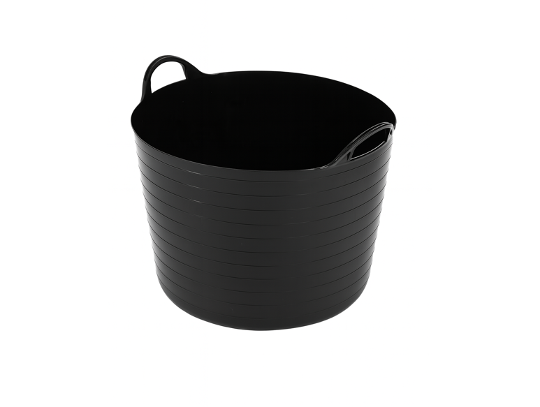 40 Litres Flexible Plastic Storage Bucket Tubs Black Rubble Container Strong