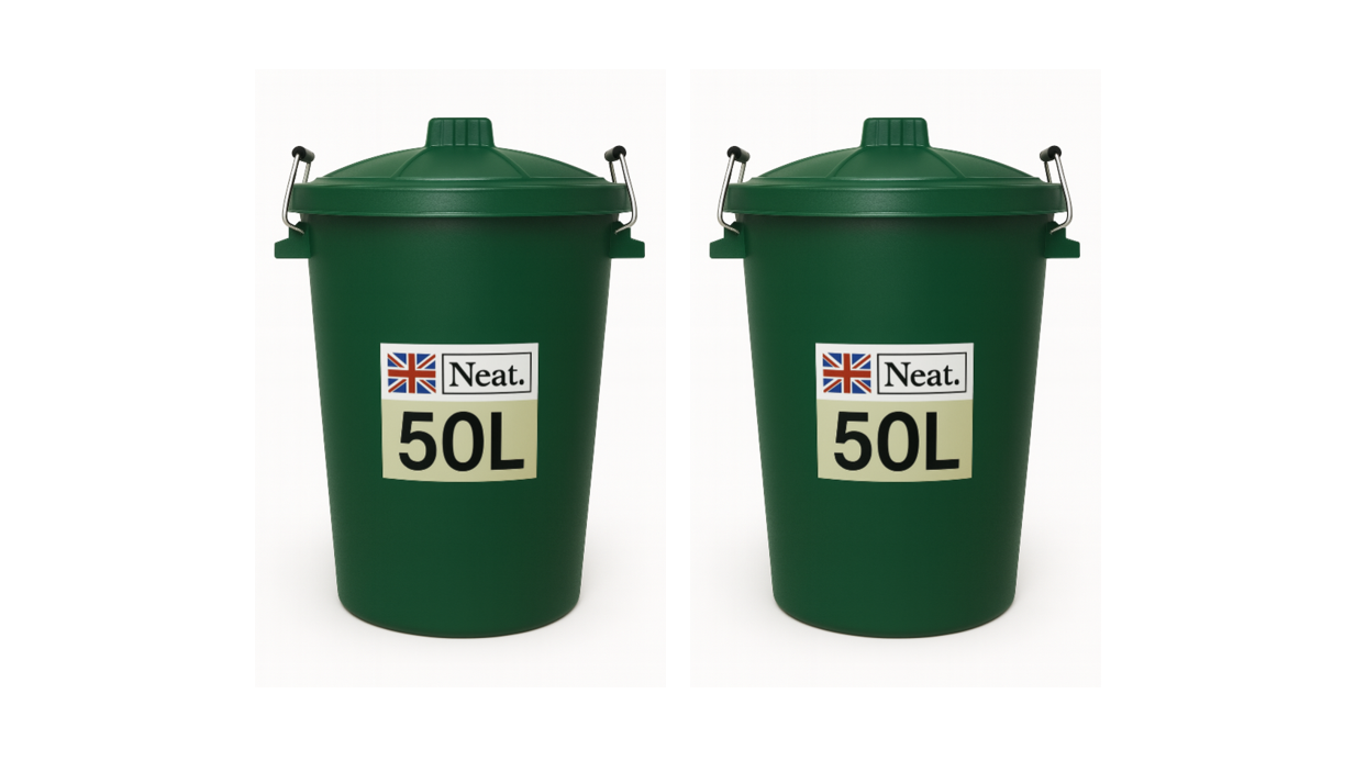 Garden Bin  – Heavy Duty Plastic Dustbin with Clip Lock Lid, Multicoloured