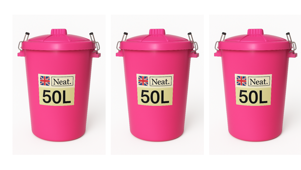 Garden Bin  – Heavy Duty Plastic Dustbin with Clip Lock Lid, Multicoloured