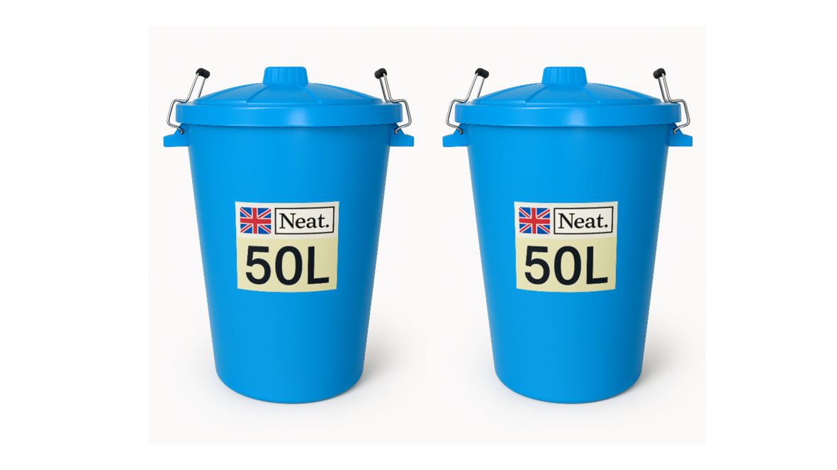 Garden Bin  – Heavy Duty Plastic Dustbin with Clip Lock Lid, Multicoloured